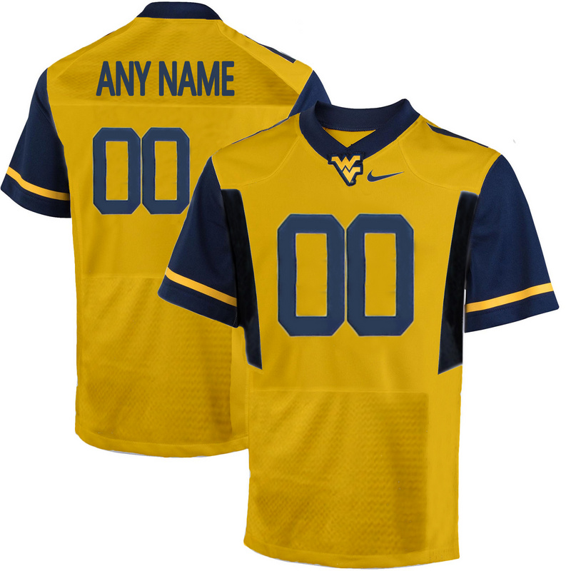 West Virginia Mountaineers Customized College Football Limited Jersey  Gold->->Custom Jersey